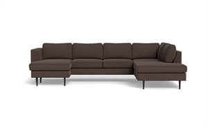 Houston sofa med chaiselong og open end VF - Jump fløjl Brown - STÆRK PRIS